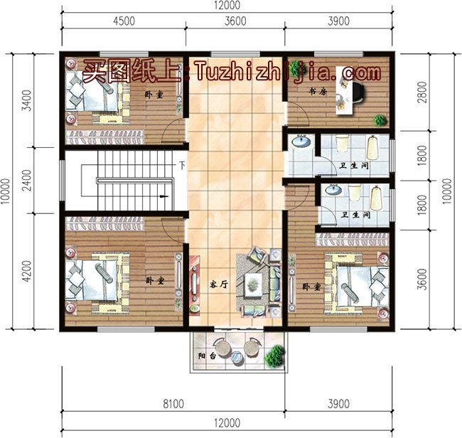 5套農(nóng)村三層房屋圖，主體15萬，不用攢錢都能建