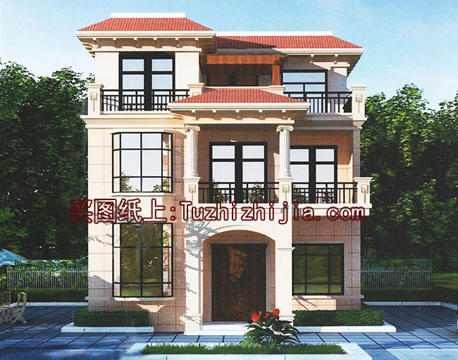 5套農(nóng)村三層房屋圖，主體15萬，不用攢錢都能建