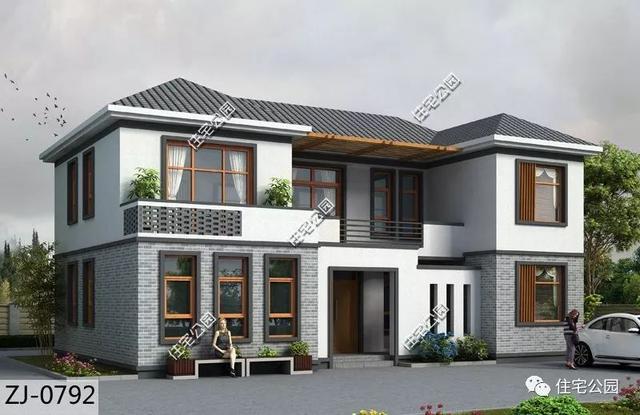 兩層中式別墅，12×9米，很受歡迎，多功能設(shè)計(jì)，只為農(nóng)村舒適生活。