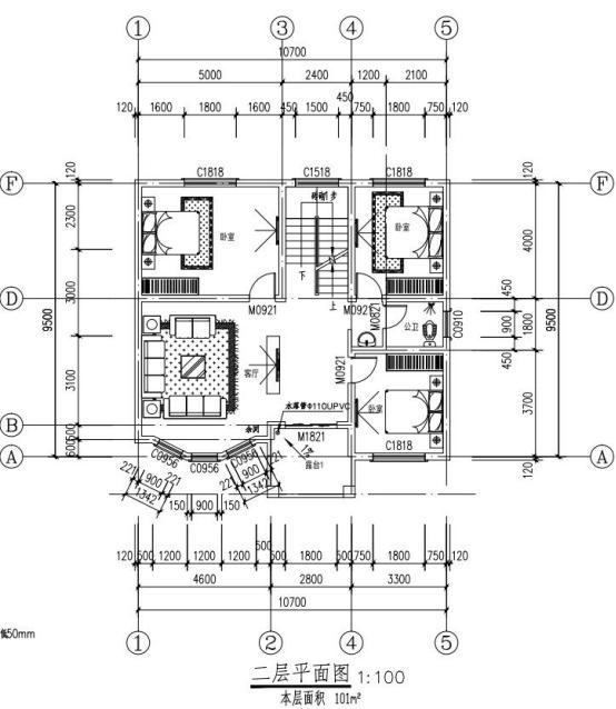 三層簡約歐式小別墅，110平6室2廳帶柴房，是農(nóng)村人最樸實適合建的戶型設計。