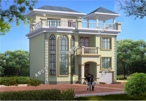 三層簡約歐式小別墅，110平6室2廳帶柴房，是農(nóng)村人最樸實適合建的戶型設計。