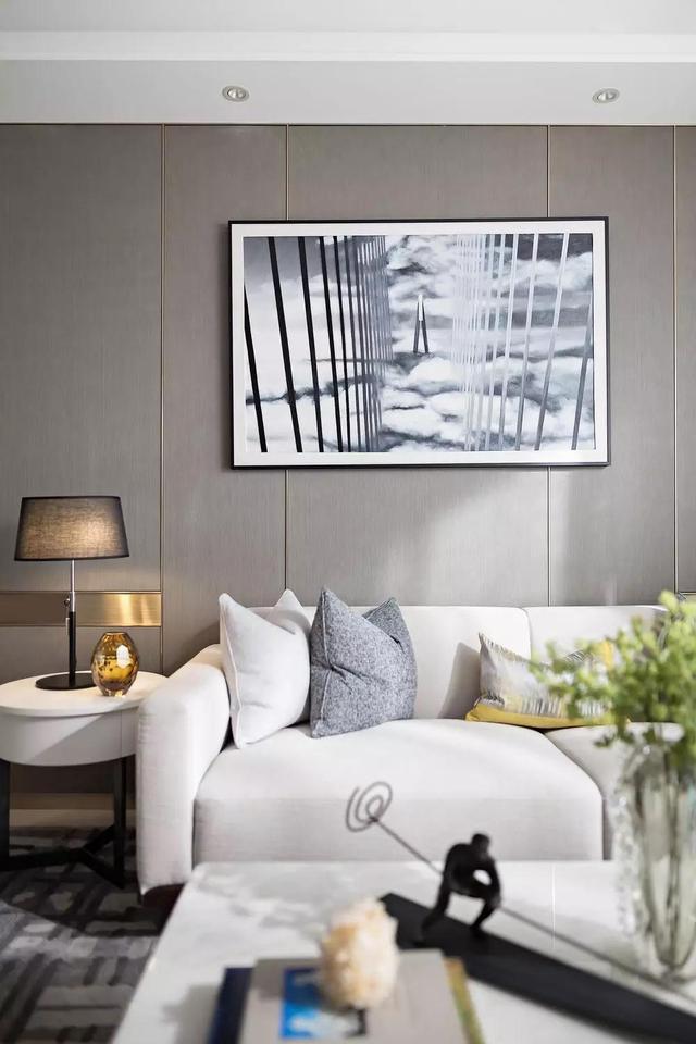 現(xiàn)代簡約風(fēng)小戶型公寓裝修，92㎡，采用抽象化的藝術(shù)，灰度空間的高級(jí)感。