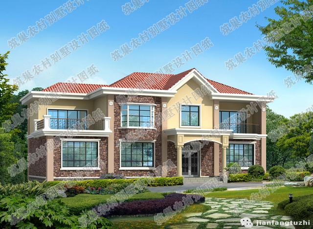 3款造價30萬以內(nèi)二層農(nóng)村別墅設(shè)計圖，占地面積約190㎡。