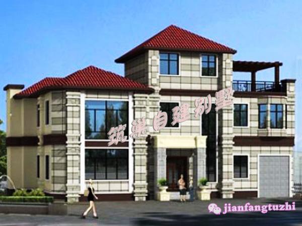 二層半帶車庫農(nóng)村自建別墅設(shè)計(jì)圖，150平方米，外觀時(shí)尚，有個(gè)性！