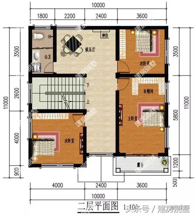 二層別墅設計圖，10×11米，造價不到20萬，建兩棟都不貴。