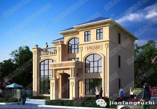 復(fù)式三層農(nóng)村自建房，14*12米，3廳8臥，造價(jià)40萬，時尚大氣。