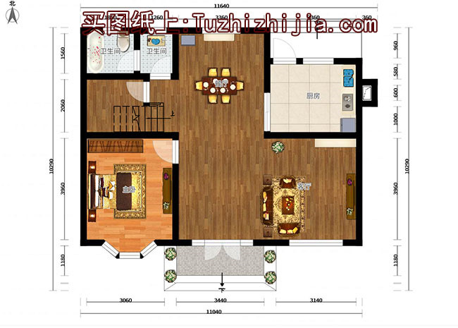 8米寬12米長房屋設(shè)計(jì)圖及效果圖，10套全新設(shè)計(jì)圖紙