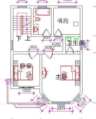 三層小戶型別墅設(shè)計(jì)圖，80平米，3廳5臥帶閣樓層車庫，造價(jià)20萬。