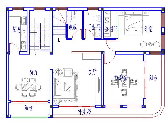 四層帶商鋪多功能別墅設(shè)計圖，占地100平方米，豪華大氣，造價40萬。