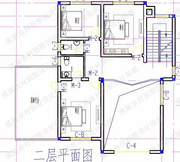 13×14米二層農(nóng)村自建房，1廳5臥，挑空客廳+套房+車庫，美觀大氣。