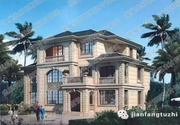 2廳6臥三層別墅設(shè)計圖，帶健身廳+豪華套房，造價35萬。