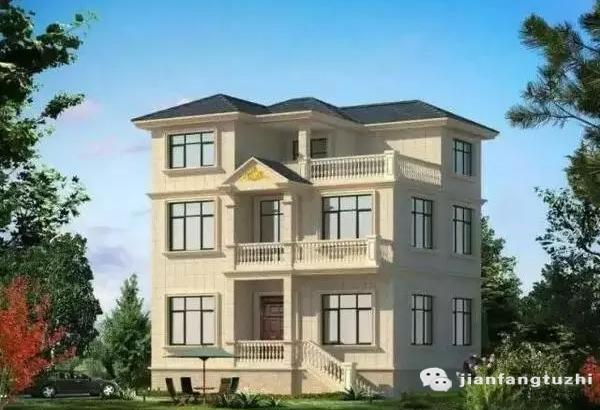 3廳5臥三層農(nóng)村別墅設(shè)計(jì)圖，11×10米，造價(jià)25萬，涼亭+娛樂廳+觀景陽臺。