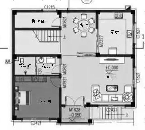 3廳5臥三層農(nóng)村別墅設(shè)計(jì)圖，11×10米，造價(jià)25萬，涼亭+娛樂廳+觀景陽臺。