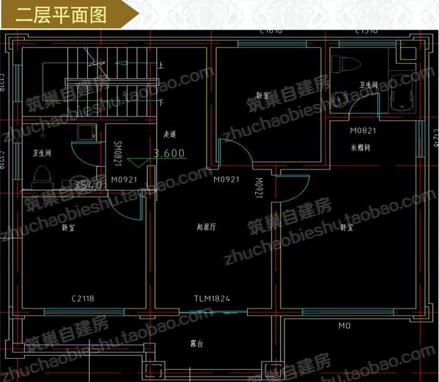 三層別墅設(shè)計圖，2廳6臥110㎡，造價25萬 ，帶豪華套房。
