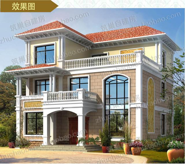 三層別墅設(shè)計圖，2廳6臥110㎡，造價25萬 ，帶豪華套房。