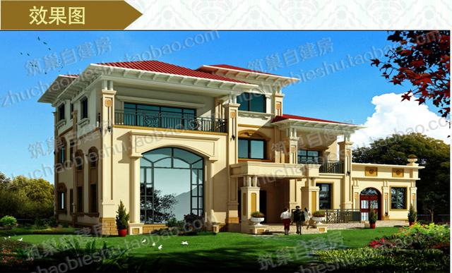 3廳5臥三層別墅設(shè)計(jì)圖，占地150㎡，挑空客廳+車庫+棋牌房+天面花園，造價(jià)50萬