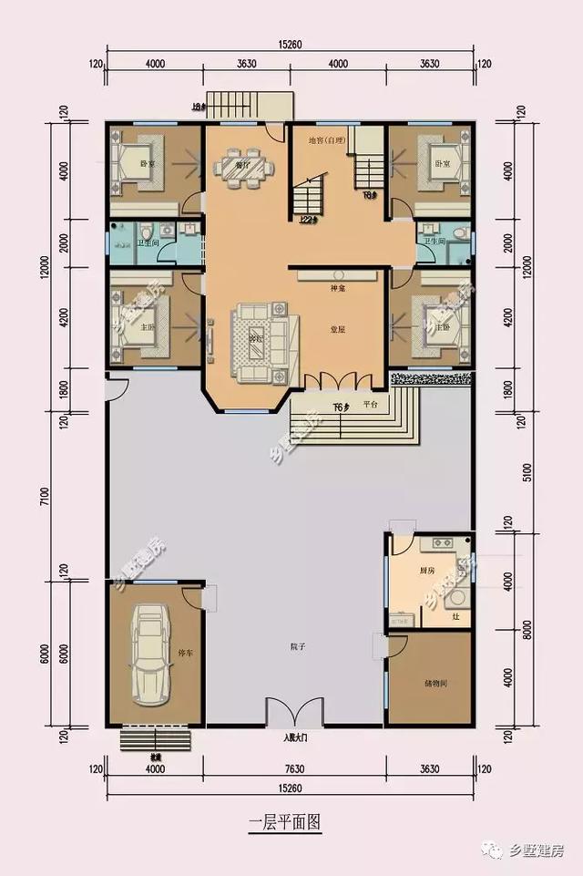 農(nóng)村二層別墅圖主體造價僅需29萬左右，帶車庫、露臺，配超大庭院，既實用又美觀！