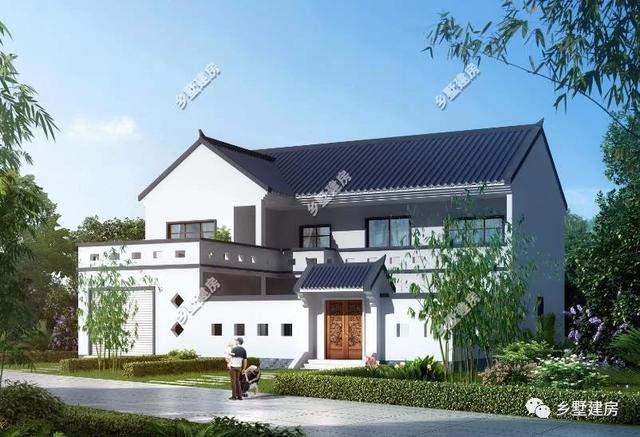 新中式農(nóng)村四合院別墅圖，帶小院和露臺，讓你的房子脫穎而出