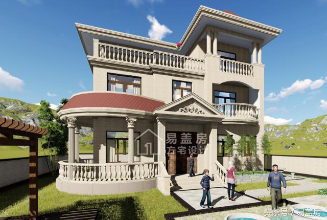 三層歐式別墅圖，方、圓的經(jīng)典結(jié)合，讓你在村內(nèi)享受品質(zhì)生活