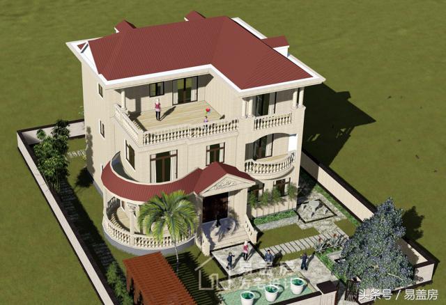 三層歐式別墅圖，方、圓的經(jīng)典結(jié)合，讓你在村內(nèi)享受品質(zhì)生活