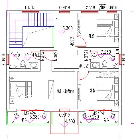 二層農(nóng)村自建房，占地一百平，戶型方正，簡單大方