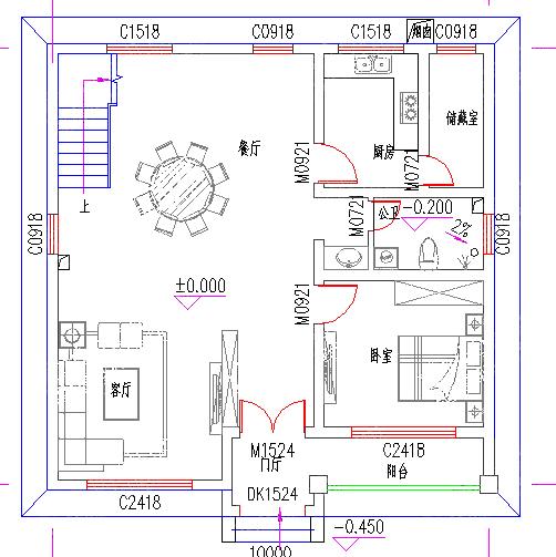 二層農(nóng)村自建房，占地一百平，戶型方正，簡單大方
