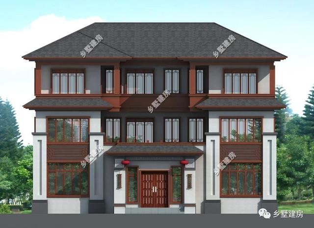 新中式農(nóng)村四合院別墅設(shè)計(jì)圖，簡(jiǎn)單大方，和家人一起感受寧?kù)o淡雅的生活是一件多么棒的事