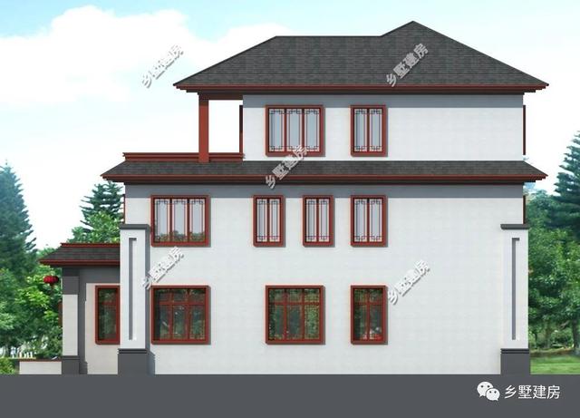 新中式農(nóng)村四合院別墅設(shè)計(jì)圖，簡(jiǎn)單大方，和家人一起感受寧?kù)o淡雅的生活是一件多么棒的事