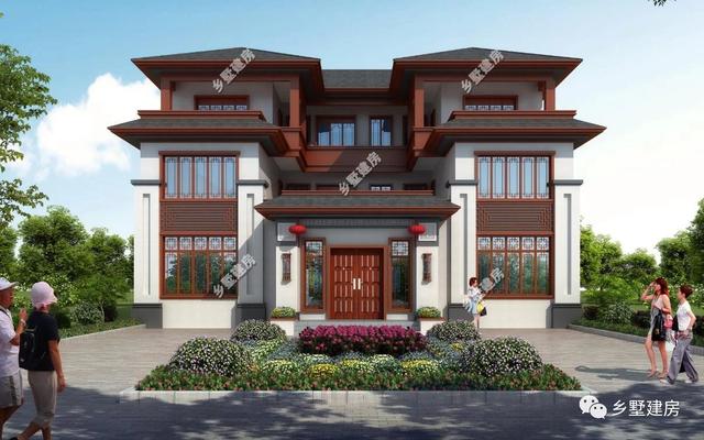 新中式農(nóng)村四合院別墅設(shè)計(jì)圖，簡(jiǎn)單大方，和家人一起感受寧?kù)o淡雅的生活是一件多么棒的事