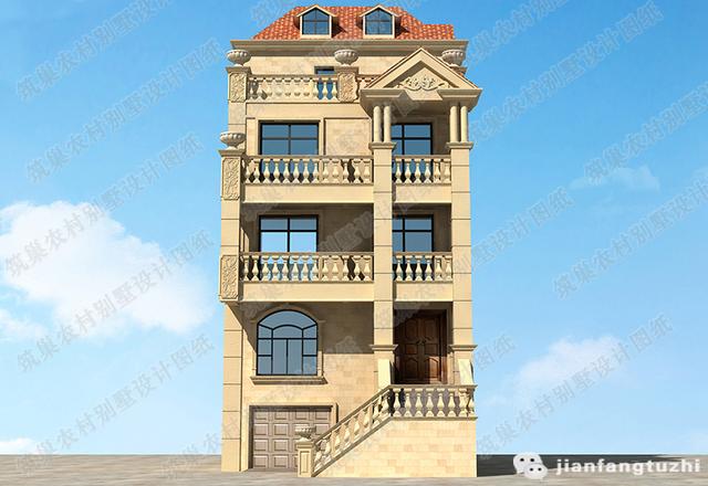 五層農(nóng)村小別墅設(shè)計(jì)圖，占地不夠，加層來湊，可以給住戶帶來很好的居住和視覺感受