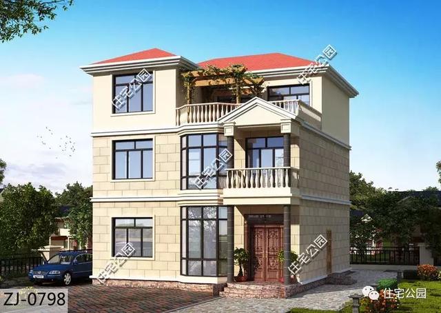 自建簡(jiǎn)歐式三層別墅設(shè)計(jì)圖，占地9X9米經(jīng)典實(shí)用，最適合農(nóng)村