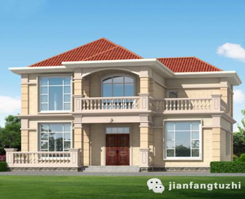 農(nóng)村二層簡約實(shí)用別墅設(shè)計(jì)圖，150平方米2廳5臥帶陽臺(tái)露臺(tái)，功能齊全，一個(gè)字：棒！