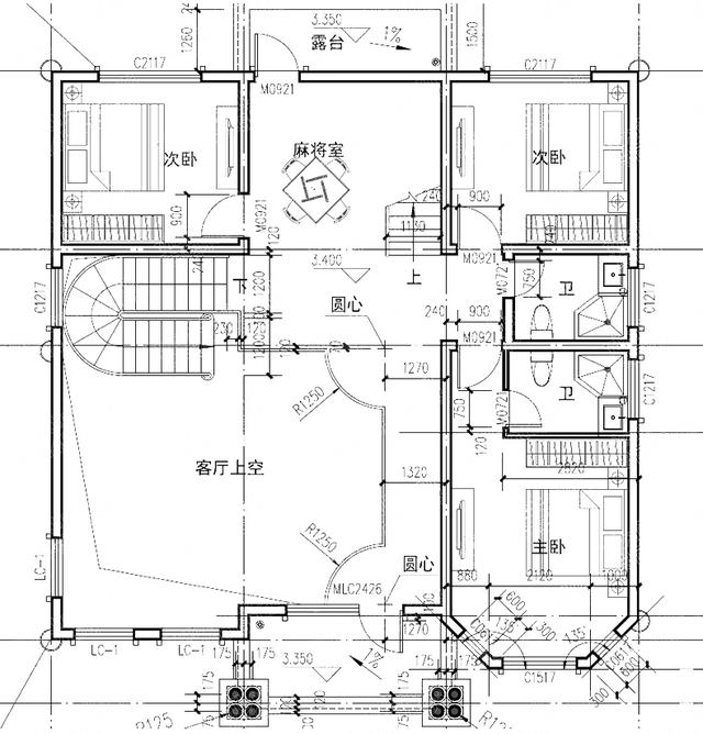 2廳7臥三層獨(dú)棟別墅設(shè)計(jì)圖奢華大氣，尊貴豪華，挑空客廳+麻將室+娛樂室+套房