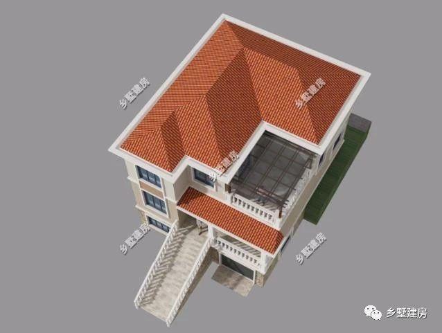 5室2廳4衛(wèi)帶車庫的三層歐式別墅設(shè)計(jì)圖，簡約大氣，20多萬能建這樣一套別墅也是很超值了！