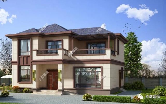 5室2廳4衛(wèi)帶車庫的三層歐式別墅設(shè)計(jì)圖，簡約大氣，20多萬能建這樣一套別墅也是很超值了！