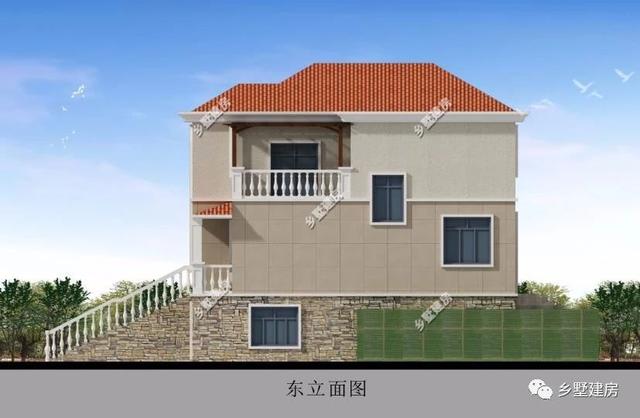 5室2廳4衛(wèi)帶車庫的三層歐式別墅設(shè)計(jì)圖，簡約大氣，20多萬能建這樣一套別墅也是很超值了！