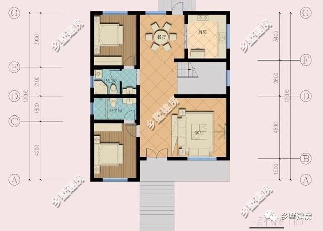 5室2廳4衛(wèi)帶車庫的三層歐式別墅設(shè)計(jì)圖，簡約大氣，20多萬能建這樣一套別墅也是很超值了！