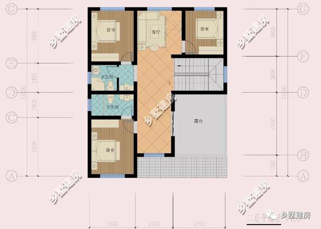 5室2廳4衛(wèi)帶車庫的三層歐式別墅設(shè)計(jì)圖，簡約大氣，20多萬能建這樣一套別墅也是很超值了！