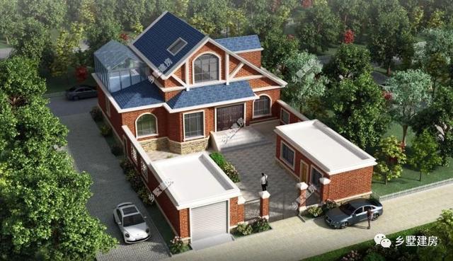 5室2廳4衛(wèi)帶車庫的三層歐式別墅設(shè)計(jì)圖，簡約大氣，20多萬能建這樣一套別墅也是很超值了！