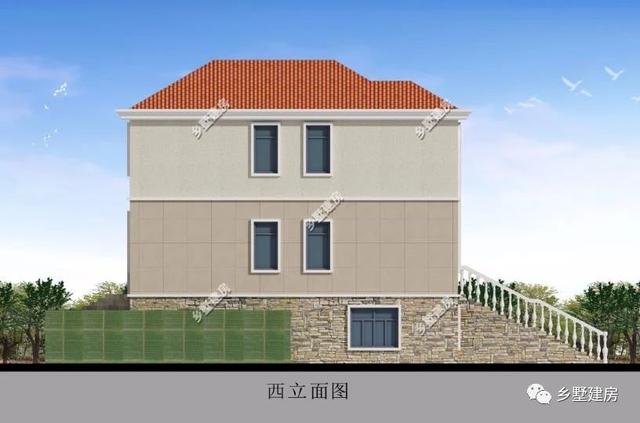 5室2廳4衛(wèi)帶車庫的三層歐式別墅設(shè)計(jì)圖，簡約大氣，20多萬能建這樣一套別墅也是很超值了！