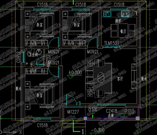 農(nóng)村預(yù)算15萬元一層自建小別墅設(shè)計(jì)圖，戶型簡(jiǎn)約美觀