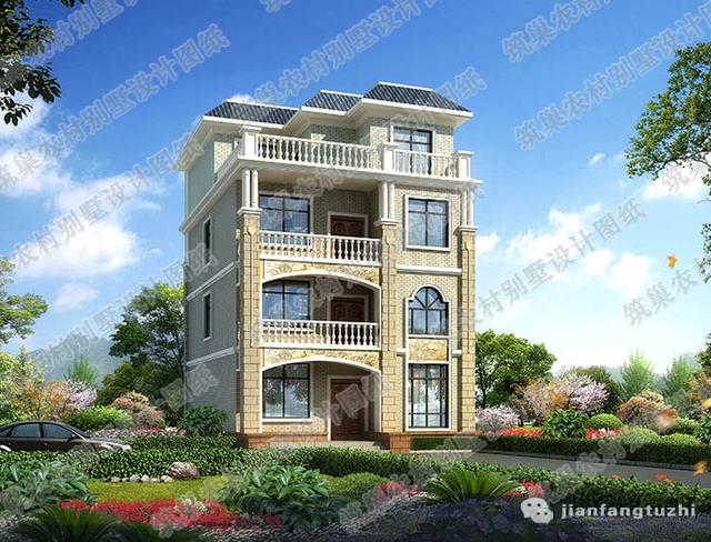 三層半四層農(nóng)村別墅全套設計圖，造價低又適用