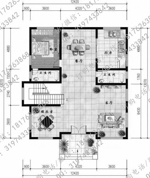 占地160平方米帶挑空客廳三層簡歐農(nóng)村自建房設(shè)計(jì)圖，布局流暢，居住舒適度高