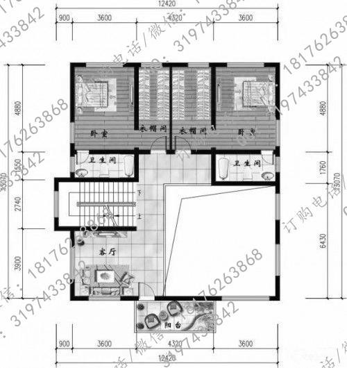 占地160平方米帶挑空客廳三層簡歐農(nóng)村自建房設(shè)計(jì)圖，布局流暢，居住舒適度高