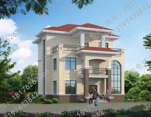 占地160平方米帶挑空客廳三層簡歐農(nóng)村自建房設(shè)計(jì)圖，布局流暢，居住舒適度高