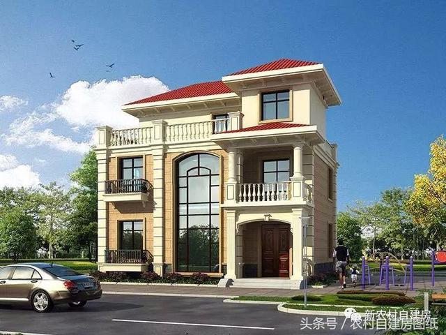 三層小面積農(nóng)村別墅，11X9米，堂屋煙囪大露臺，人人都能建得起