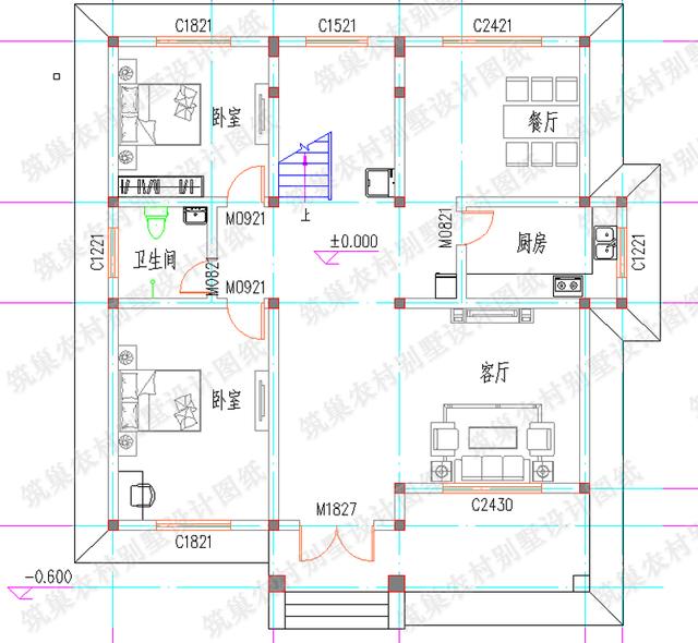 2廳4臥二層農(nóng)村自建房，12×12米，造價25萬，簡單實(shí)用