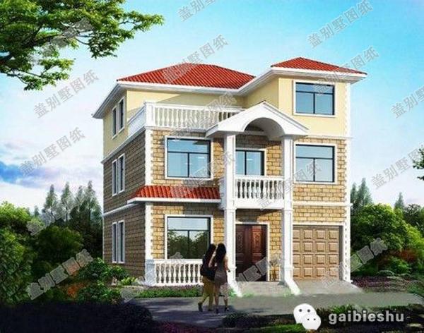 2款三層農(nóng)村別墅戶型設(shè)計(jì)圖，帶車庫(kù)，造價(jià)50萬(wàn)左右