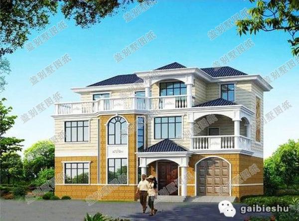 2款三層農(nóng)村別墅戶型設(shè)計(jì)圖，帶車庫(kù)，造價(jià)50萬(wàn)左右