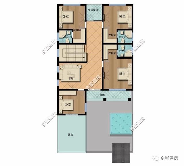 360平農(nóng)村四合院別墅設(shè)計圖，黛瓦白墻，簡約大方，還有陽光房+健身房